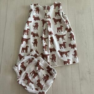 Kate Quinn 2020 Organic Cotton Dogs Button Front Tunic Dress and Bloomers 18-24